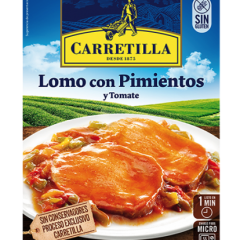 Lomo con pimientos y tomate